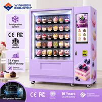 Mesin Penjual Cupcake Dingin Winnsen dengan Kaca Depan dan Layar LED Menjaga Kue Krim Tetap Segar