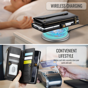 Caseme Luxe Multifonctionnel Dragonne Cuir Portefeuille Multi-Fentes Cartes Fermeture Éclair Étui de Téléphone Épaule pour Samsung Galaxy <span class=keywords><strong>Z</strong></span> <span class=keywords><strong>Fold</strong></span> <span class=keywords><strong>3</strong></span> 4 5 6 - Product Image 6