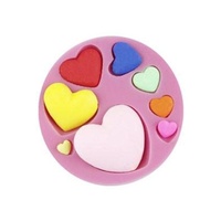 Moule à Fondant en Silicone en forme de coeur aimant bricolage coloré doux coeur chocolat et pâte à bonbons pour gâteau biscuit décoration outil moule