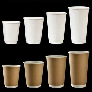 Vaso de Papel Kraft GRS Personalizado con Logotipo, Ecológico, Biodegradable, Desechable, de Doble Pared, para Bebidas Calientes, Café, Té, Bebidas Energéticas, de 8oz, 12oz, 16oz - Product Image 1