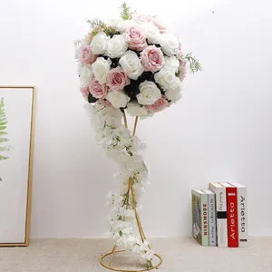 Customized Artificial Flower Ball Silk Rose Ball Table Centerpieces for Wedding Party decoration Table Flowers