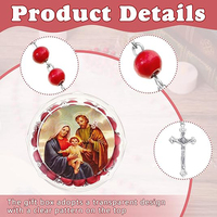 12 Colliers Chapelets Catholiques en Bois, Perles Religieuses, Cadeaux Chapelets Sacrés, Boîtes Cadeaux, Prière Géométrique Unisexe