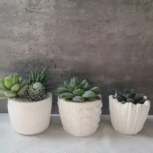 DIY Pattern Flower Pot Silicone Mold Handmade Cement Flower Pot Epoxy Resin Gypsum Flower Pot Clay Mould Furniture Decoration