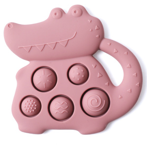 Nuova vendita Baby Silicone dentifrieri in Silicone morbido dinosauri ciuccio catene <span class=keywords><strong>e</strong></span> massaggiagengive accessori - Product Image 1