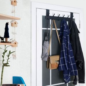 Over the Door <b>Hooks</b> Hanging Clothes Hat <b>Towel</b> Coat Hanger 6 <b>Hooks</b> Behind Back of Garage Door Stainless Steel Modern <b>Towel</b> Racks - Product Image 6