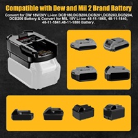 Adaptor Baterai DM18AR untuk Mengubah Baterai Lithium Dewalt/Milwaukee 18V M18-S menjadi untuk Perkakas Tanpa Kabel RIDGID 18V AEG