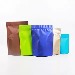 मैट ब्लैक पैकेज स्टैंड अप पाउच/एल्यूमीनियम पन्नी पैकेजिंग ज़िप लॉक बैग/डॉपपैक मायलर भंडारण खाद्य बैग