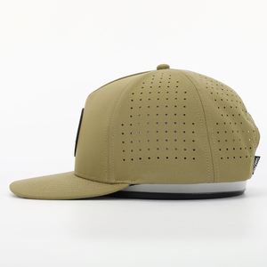 Gorra de Golf Personalizada de 5 Paneles Estructurada 100% Poliéster Verde para Papá, Gorras Deportivas con Corte Láser, Gorra de Béisbol con Logotipo de PVC Impermeable - Product Image 3