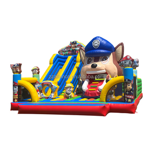 Rumah Loncat Tiup Bouncy Castle dengan Seluncuran Paw Dog Patrol Sewa Komersial Pasokan Pabrik OEM - Product Image 5