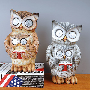 Resin Crafts Solar Powered <strong>Owl</strong> Night Light Handmade Resin <strong>Ornaments</strong> Garden Decoration Resin <strong>Owl</strong> - Product Image 3