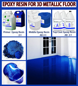 Độ bóng cao tự san lấp mặt bằng nhựa epoxy lớp phủ chất lỏng kim loại <span class=keywords><strong>3D</strong></span> nghệ thuật sàn môi trường thân thiện tùy chỉnh màu sắc - Product Image 6