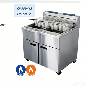 <span class=keywords><strong>Friteuse</strong></span> professionnelle au <span class=keywords><strong>gaz</strong></span> sur pied Core <span class=keywords><strong>Pro</strong></span>, 4 paniers, design à 2 réservoirs, en acier inoxydable, certifiée ETL CE, pour restaurant - Product Image 3