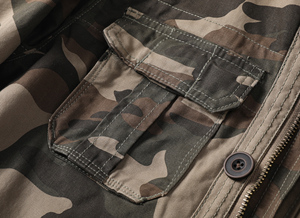 <span class=keywords><strong>Veste</strong></span> en <span class=keywords><strong>toile</strong></span> de coton durable pour hommes motif camouflage extérieur décontracté vêtements d'hiver col montant fermeture à glissière avant fermeture à glissière logo - Product Image 3
