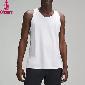 Débardeur en coton blanc avec logo personnalisé en gros débardeur de sport de fitness ample et respirant