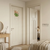 Armario de Madera Maciza con Marco Empotrado Individual de Roble Claro, Armario de Dormitorio Minimalista con Puerta Interior Abatible