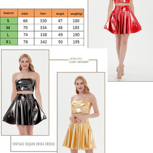 Gonna da ballo metallizzata lucida per ragazze, gonna <span class=keywords><strong>a</strong></span> campana con <span class=keywords><strong>vita</strong></span> <span class=keywords><strong>alta</strong></span> elasticizzata, costume per performance sul palco, per spettacoli di Jazz e Hip Hop - Product Image 3