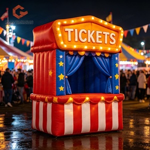 Parc de <span class=keywords><strong>cirque</strong></span> gonflable personnalisé pour location extérieure, stand publicitaire gonflable coloré pour carnaval, cabine de billetterie gonflable - Product Image 1