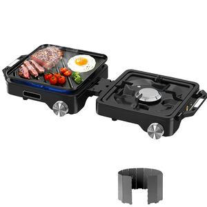 Outdoor-Picknick-Kassettenkocher, Campingkocher, faltbarer tragbarer Doppelbrenner-Gaskocher für <span class=keywords><strong>Camping</strong></span>, Grillen, hohe Leistung. - Product Image 1
