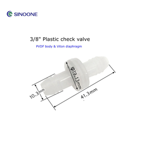 Sinoone 3/8 barb không trở lại van 8 mét ống pvdf <span class=keywords><strong>Mini</strong></span> kiểm tra van kháng với nồng độ cao Ozone dung môi hóa học - Product Image 2