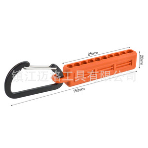 10 Hole Hook <b>Storage</b> Strip For Screwdrivers And <b>Drill</b> <b>Bits</b> With Carabiner 100mm Aluminum - Product Image 2