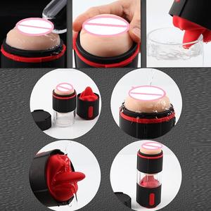 Automatische tonglikkende vibrerende mannelijke masturbatie cup kunstvagina masturbatie cup deep throat orale seksspeeltjes voor mannen - Product Image 5