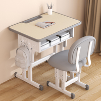 Ensemble Chaise et Bureau d'Écriture Multifonctionnel en Bois Massif pour Fabrication par Contrat avec Tiroir, Table d'Étude Ergonomique Réglable pour École à Domicile