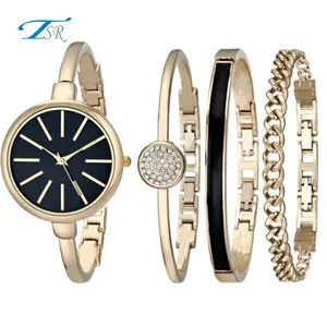 Groothandel Aanpassen Women's Gift Lady 'S Armband Luxe Gift Sets Quartz Horloge