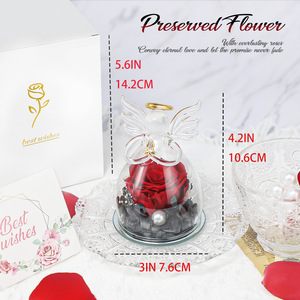Rose éternelle en verre, cadeau de la Saint-Valentin, fleur d'amour, boîte de fleurs, vente en gros de fleurs préservées, boîte cadeau rose éternelle - Product Image 4