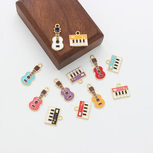 Instrumento de color clásico, Mini Piano, guitarra, nota musical, aleación de goteo, accesorios DIY, accesorios de Metal, venta al por mayor - Product Image 3