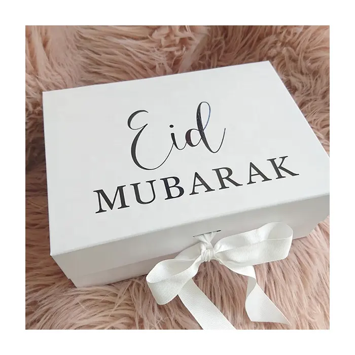 Cajas de embalaje de ropa sólida y plegable de marca personalizada, hijab islámico para traje de bebé, caja de regalo, manta, caja rígida de regalo