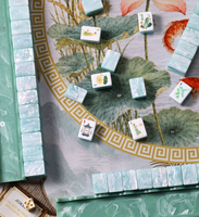 Jeu de Mahjong Lotus à texture nacrée, tuiles de Mahjong en acrylique, jeu de Mahjong américain de luxe pour le divertissement