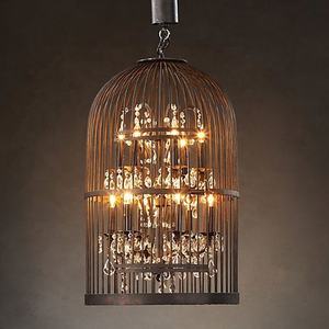 Restoran Birdcage avize klasik ışık kristal aydınlatma kuş kafesi avizeler tavanda asılı  aydınlatma armatürü CZ2510/4 - Product Image 5