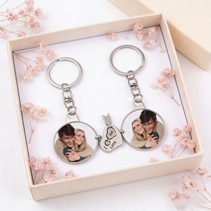 Regalos Promocionales de Recuerdo, Llaveros para Parejas, Regalo de San Valentín, Imán de Sublimación, Llavero Circular de Doble Cara con la Frase I LOVE YOU - Product Image 3