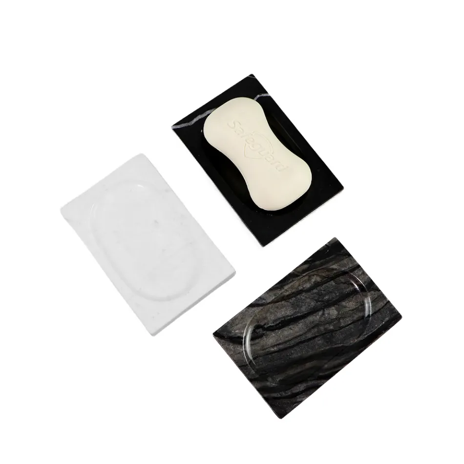 Stonekocc marque personnalisée marbre naturel nordique minimaliste personnalisé créatif vidange lumière luxe rectangulaire boîte à savon