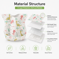 Bavoirs jetables anti-graisse pour bébé avec poche de récupération, emballés individuellement, bavoirs imperméables portables pour enfants