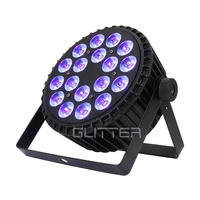 18x18W RGBWA UV LED Flat Par Stage Lights DMX512 Sound Activated Moving Head Télécommande pour DJ Disco Bar Party IP20 Rated