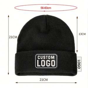 Gorro Personalizado con Parche |   Gorro de Invierno con Parche de Cuero, AGREGA TU LOGOTIPO, Gorras para Empleados de Empresa - Product Image 2