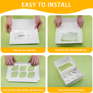 24 lỗ <span class=keywords><strong>cupcake</strong></span> hộp có thể gập lại với cửa sổ rõ ràng cấp thực phẩm bánh bao bì biểu tượng tùy chỉnh bán buôn bánh rán Muffin hộp bánh cưới - Product Image 5