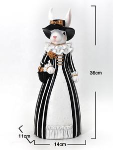 Regalos de vacaciones promocionales resina feliz conejo escultura decoración encantadora estatua de conejito ornamento para Pascua - Product Image 6