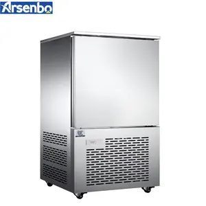 Arsenbo Commercial Edelstahl Tiefkühltruhe Luftkühlung Gefrorener Schrank 5 Pfannen Hoch kühlschrank Große Kapazität