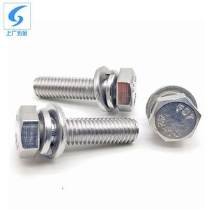 Perno hexagonal de acero inoxidable 304 M5 M6 M8 M10 M12 completamente roscado con arandelas y tuercas para construcción - Product Image 4