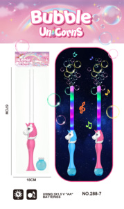 Bâton de baguette à bulles Licorne arc-en-ciel Épée à bulles de musique lumineuse en plastique - Product Image 5