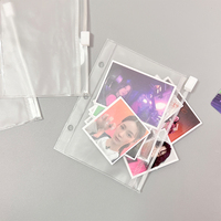 Mini enveloppes transparentes mates A8 3 anneaux sac à fermeture éclair Pvc feuilles mobiles Journal planificateur classeur recharges de cartes livre