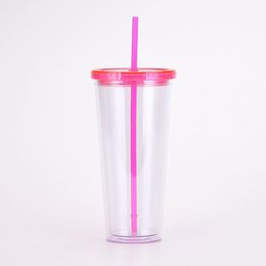 Offre Spéciale – Gobelet à paille 24 oz, dégradé arc-en-ciel créatif, pour boissons et jus en extérieur, en plastique robuste et durable, fabriqué au Guangdong - Product Image 1