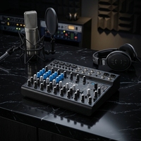 Console de mixage audio professionnelle 12 canaux avec interface USB intégrée pour studio d'enregistrement et diffusion en direct