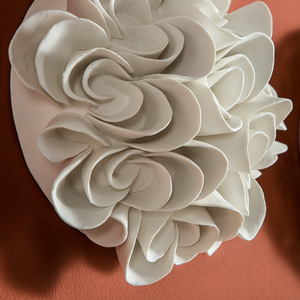 Cerámica arte decoración <span class=keywords><strong>de</strong></span> la pared 3D redondo blanco <span class=keywords><strong>porcelana</strong></span> flor <span class=keywords><strong>estatua</strong></span> para el hogar sala <span class=keywords><strong>de</strong></span> estar Hotel vestíbulo decoración <span class=keywords><strong>de</strong></span> la pared - Product Image 5