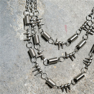 मिश्र धातु धातु शंकु कनेक्शन बेली चेन कार्गो पैंट श्रृंखला बहुमुखी यूनिसेक्स हिप हॉप रॉक पंक डिस्क फैशन कमर चेन - Product Image 6