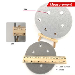 Disque de ponçage en mousse de 5 pouces à 6 trous avec fixation auto-agrippante, abrasif, pour ponçage humide et sec, idéal pour le métal, le bois et le polissage de meubles - Product Image 4