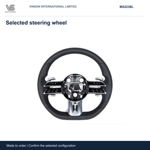 Volant en cuir à 3 branches avec style personnalisé pour Mercedes-Benz Classe S, configuration sélectionnée avec centre ouvert MS223BL - Product Image 1
