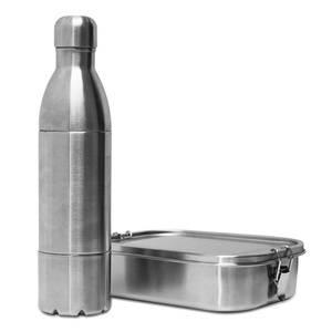 Promotion set lunch box juice stainless steel detachable water cola bottle custom